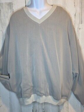 Ashworth Weather Systems V Neck Pullover Windbreaker XL Golf Wind Resistant Gray